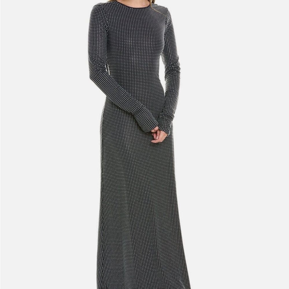 WeWoreWhat Black and White Mock Neck Sheath Dress